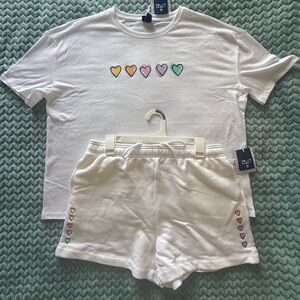 Roller Rabbit X Target White Heart Tee & Embroidered Shorts Set